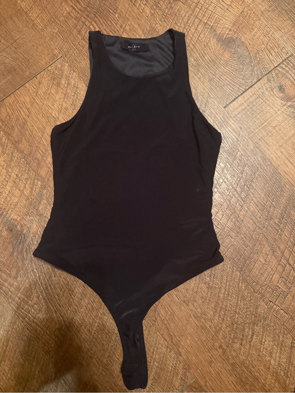 Sleek Black Tank Bodysuit - Women's Stretch One-Piece